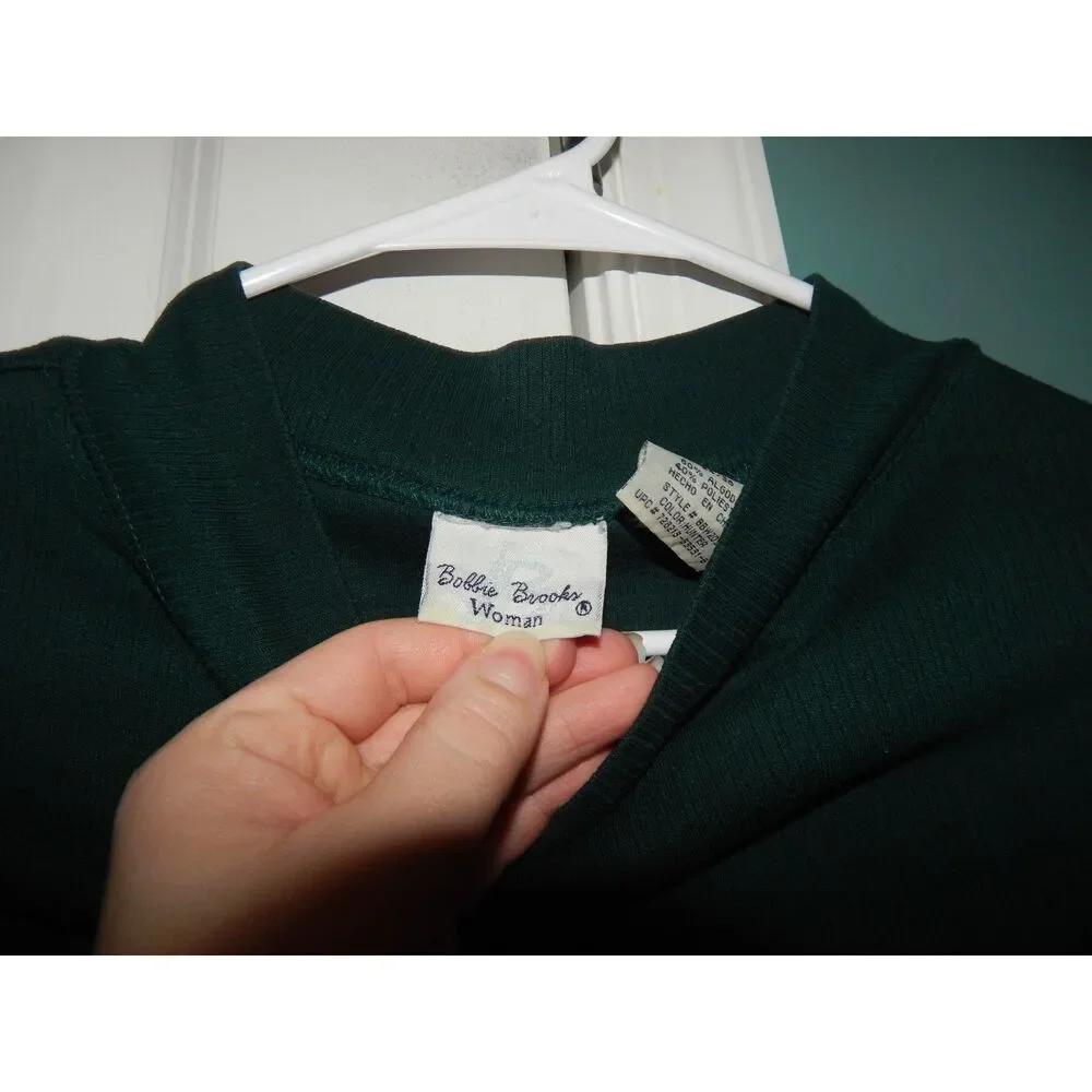 BOBBI BROOKS WOMAN plus size 14W/16W vintage forest green mock neck long sleeve - Picture 3 of 7